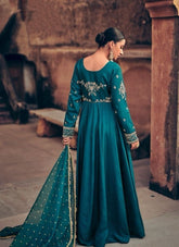 Fantastic Design Embroidered Blue Gown